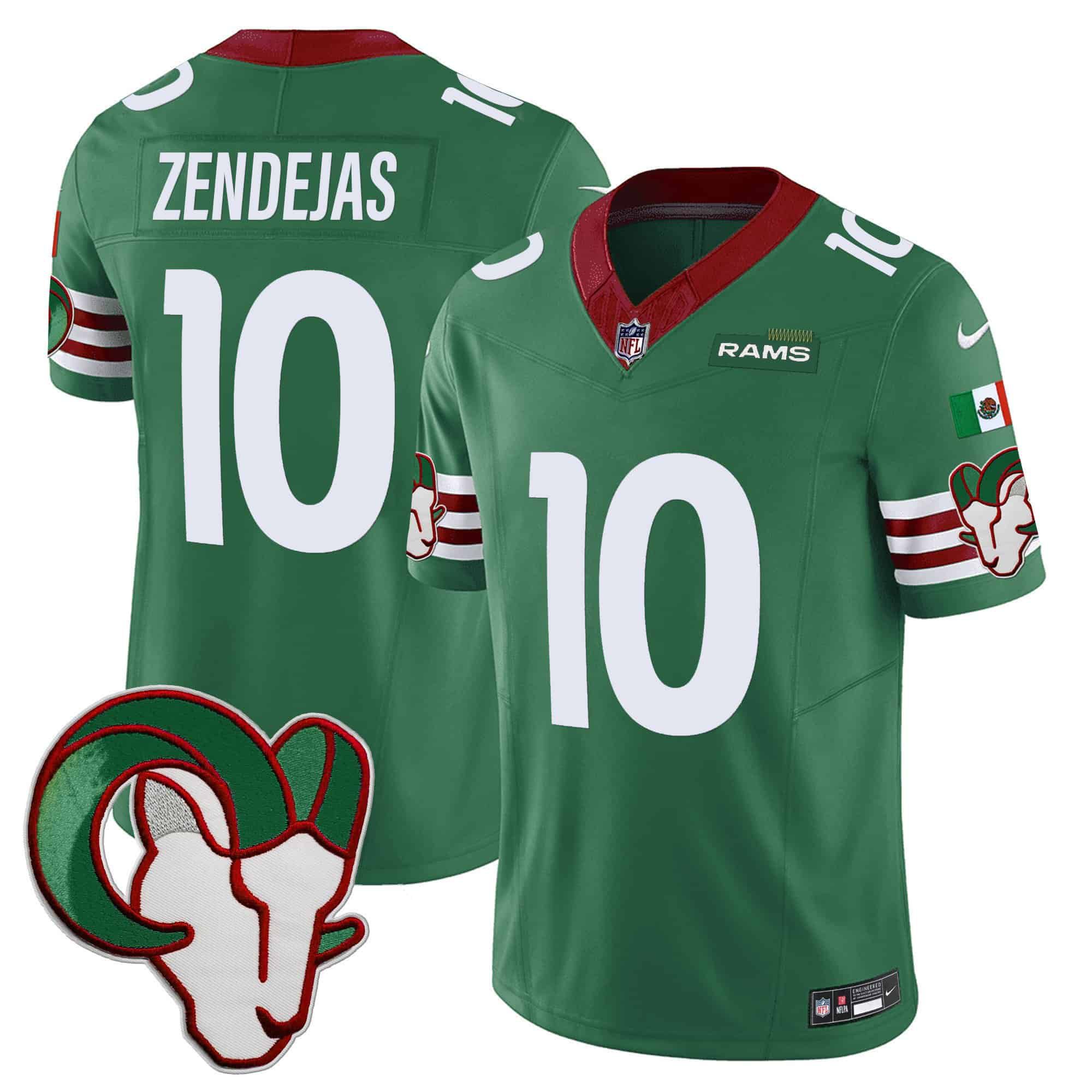 Men Los Angeles Rams #10 Zendejas Green 2024 Nike Mexico Vapor Limited NFL Jersey->indianapolis colts->NFL Jersey
